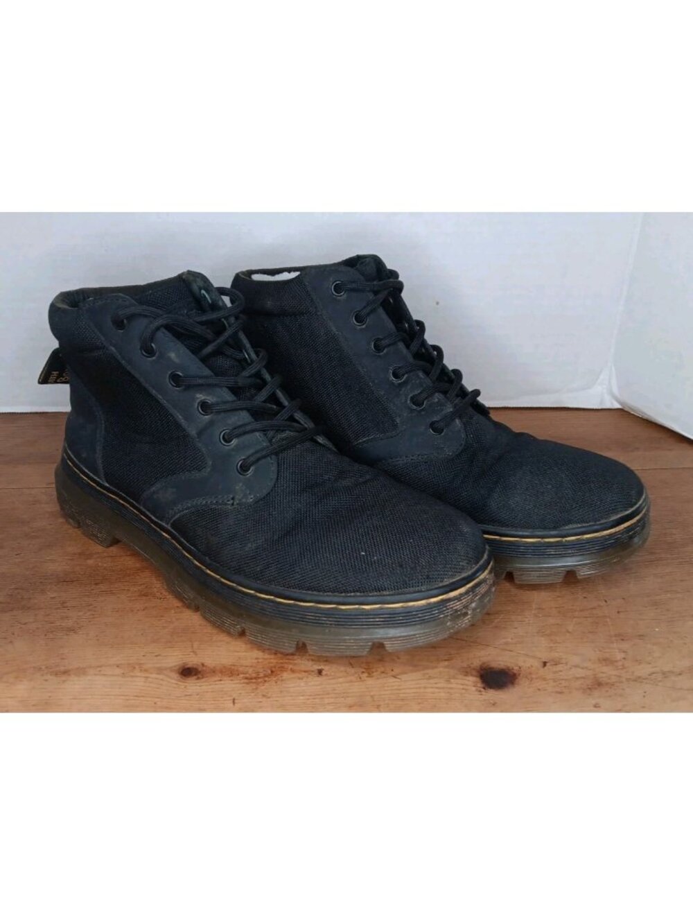 Doc Dr Martens BONNY Air Wair Boots Men US 9 Women US 10 Black Nylon Canvas Punk